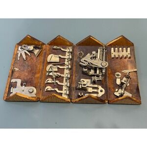 Antique Singer Sewing Machine Puzzle Box Oak Wood Case with Attachments 1889